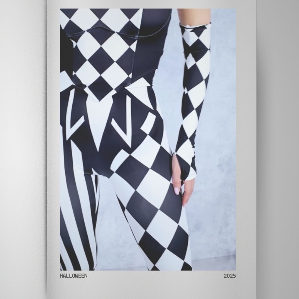 NW|OT🔥 The Dark Clown Strapless Romper – Bold Harlequin Festival Outfit 🃏Sz S
